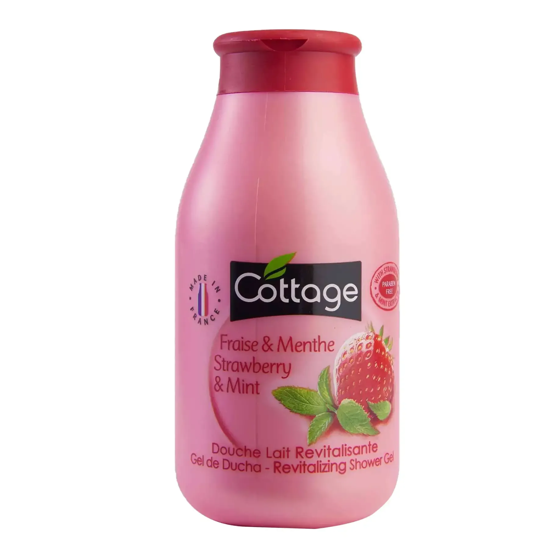 Crème de douche revitalisante fraise et menthe