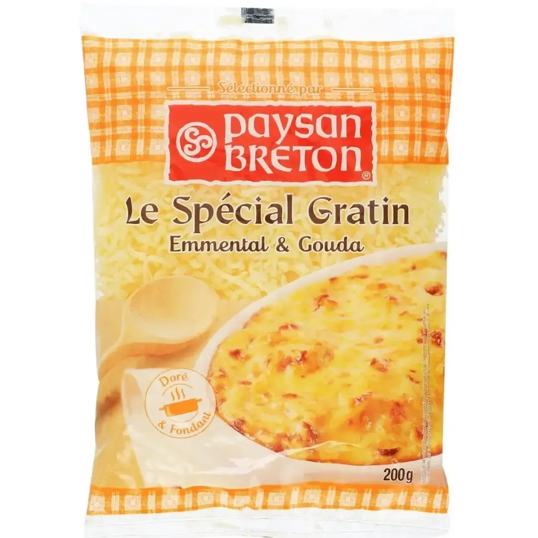Fromage râpé spécial gratin emmental et gouda 
