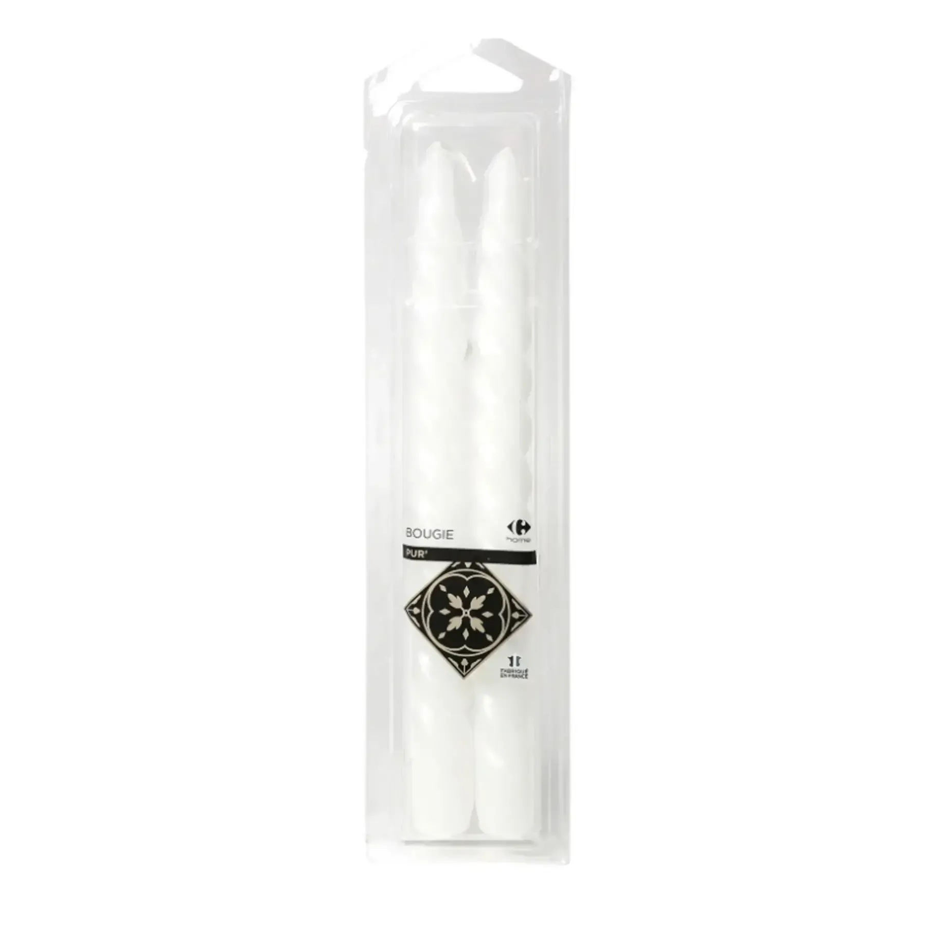 Boîte de 2 Bougies Torsadées Blanches