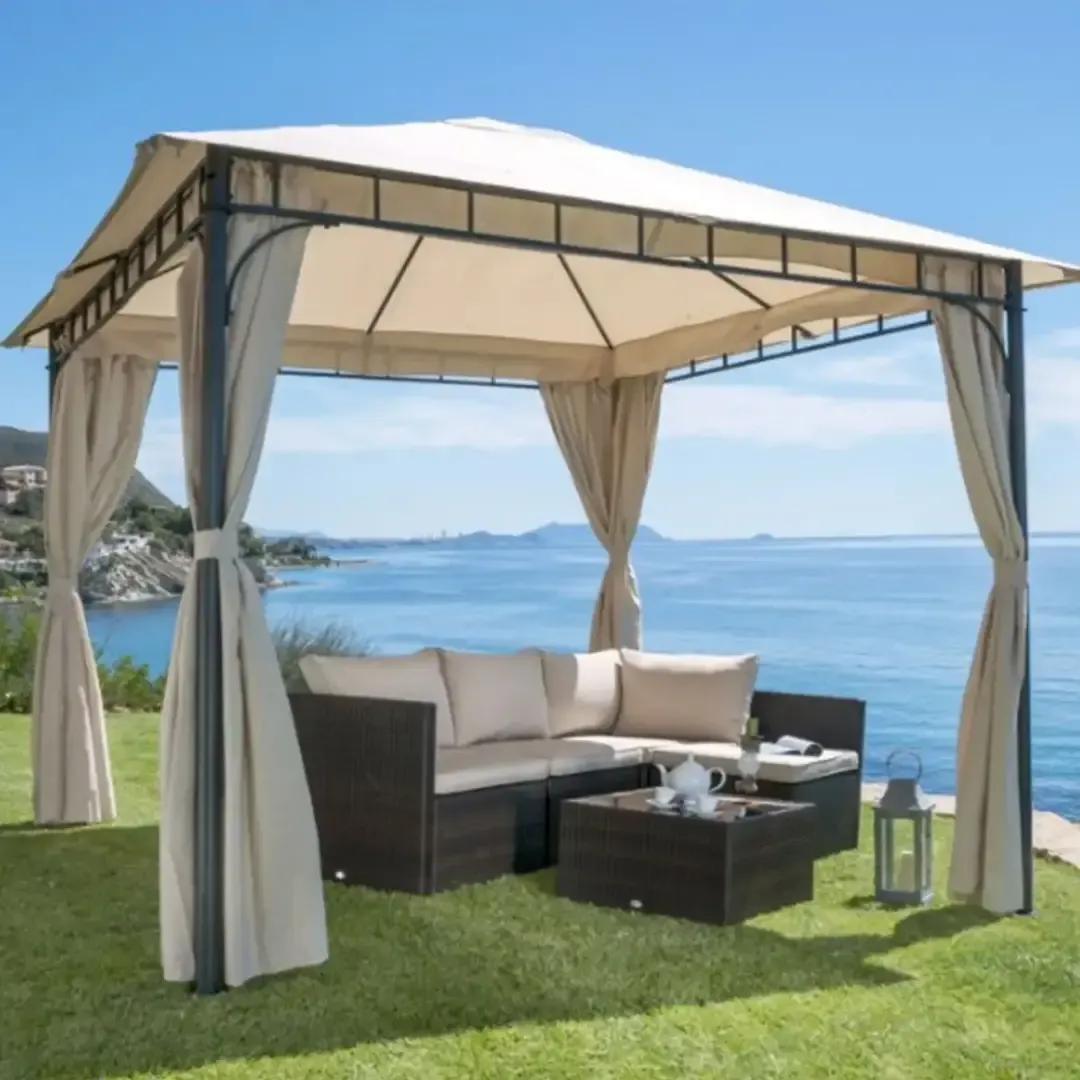 Couverture pour Tonnelle de jardin Beige 3x3M