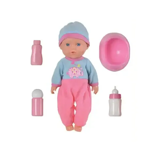Poupon 30cm avec 2 bouteilles