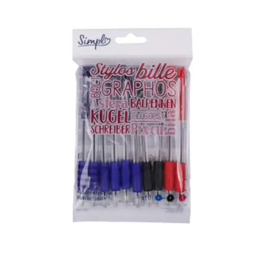 10 Stylos à bille rétractable