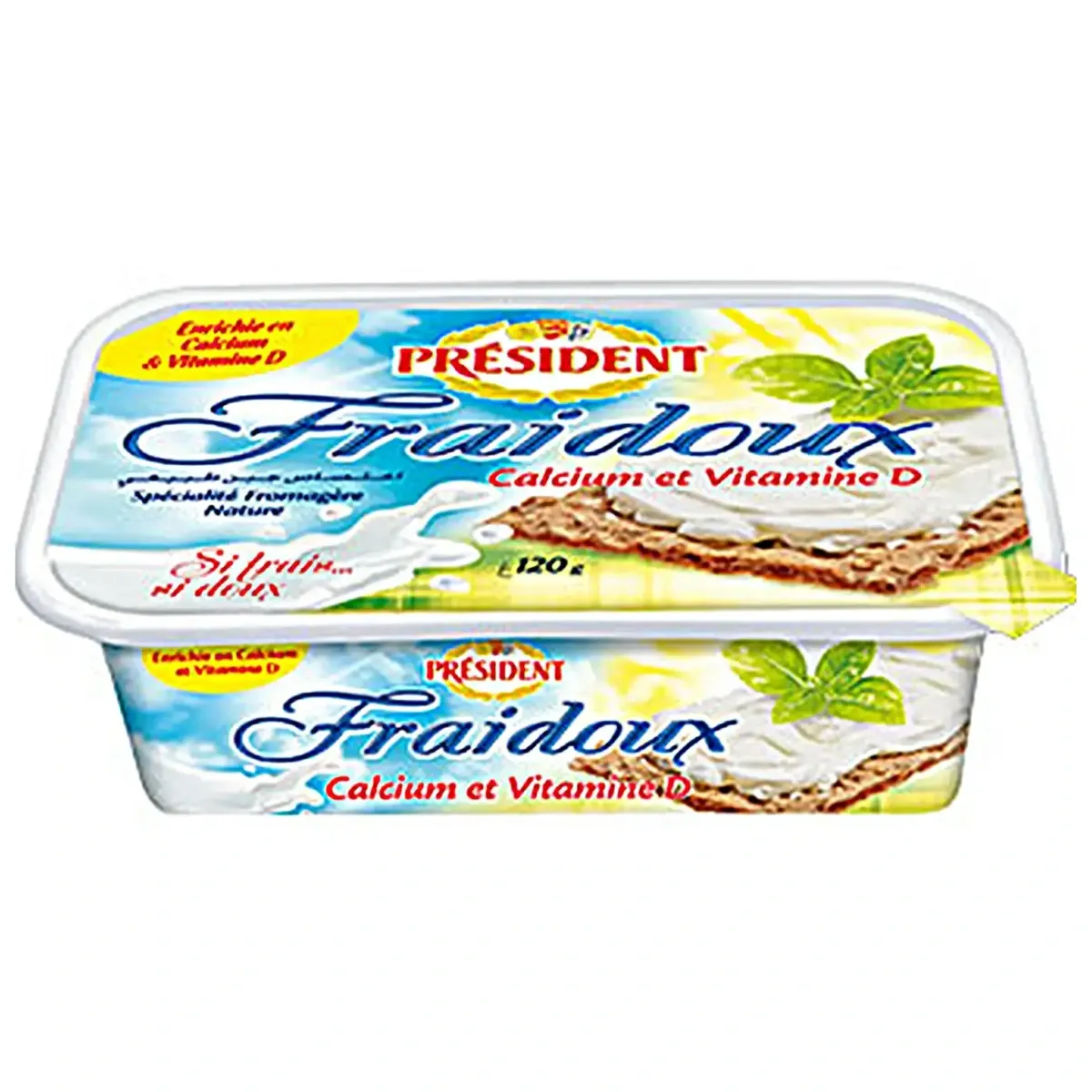 Fromage frais à tartiner enrichi en calcium et vitamine D Fraidoux