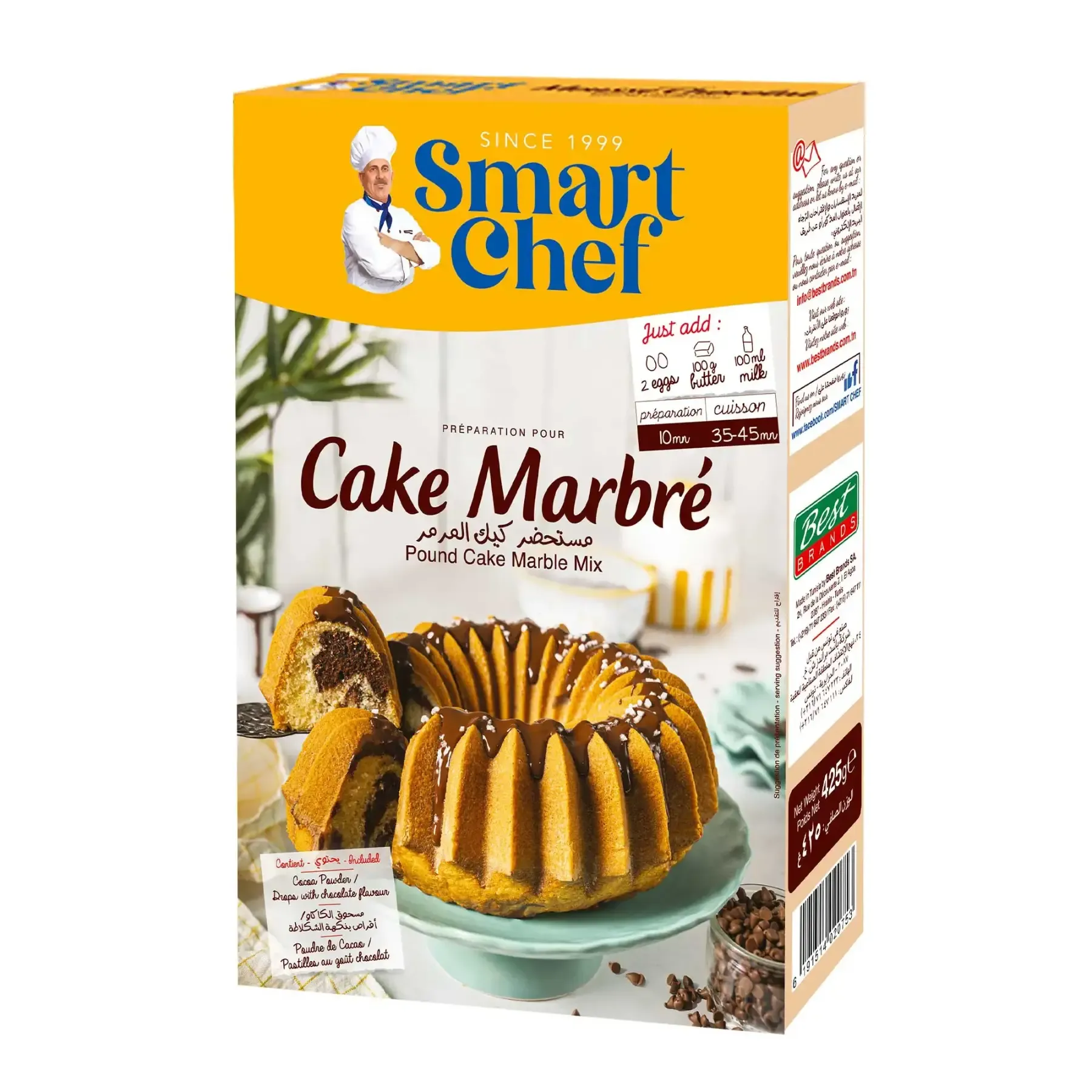 Préparation de cake marbre