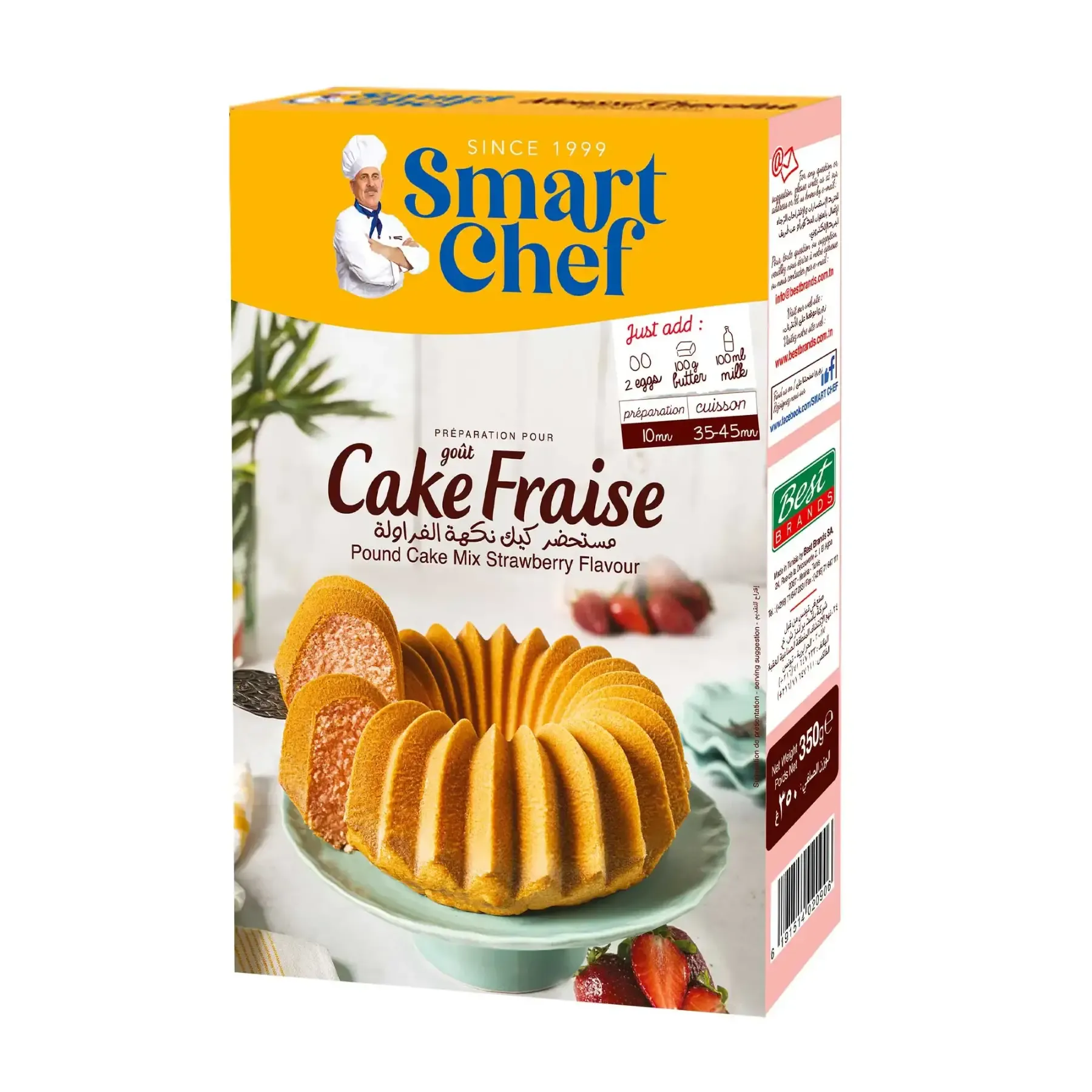 Préparation de cake fraise