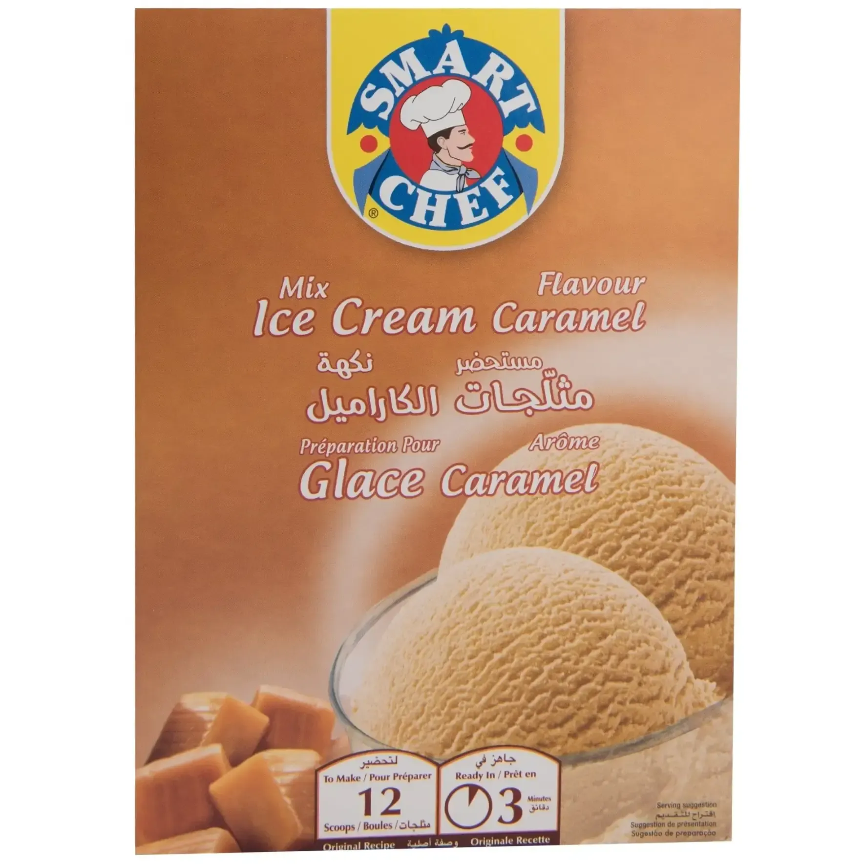 Préparation de glace caramel