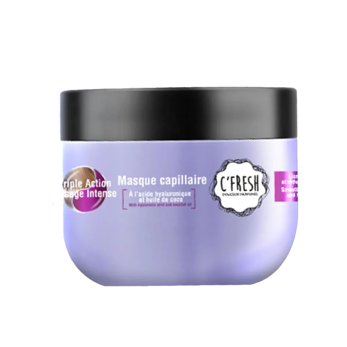 Masque capillaire à l'acide hyaluronique et en huile de coco