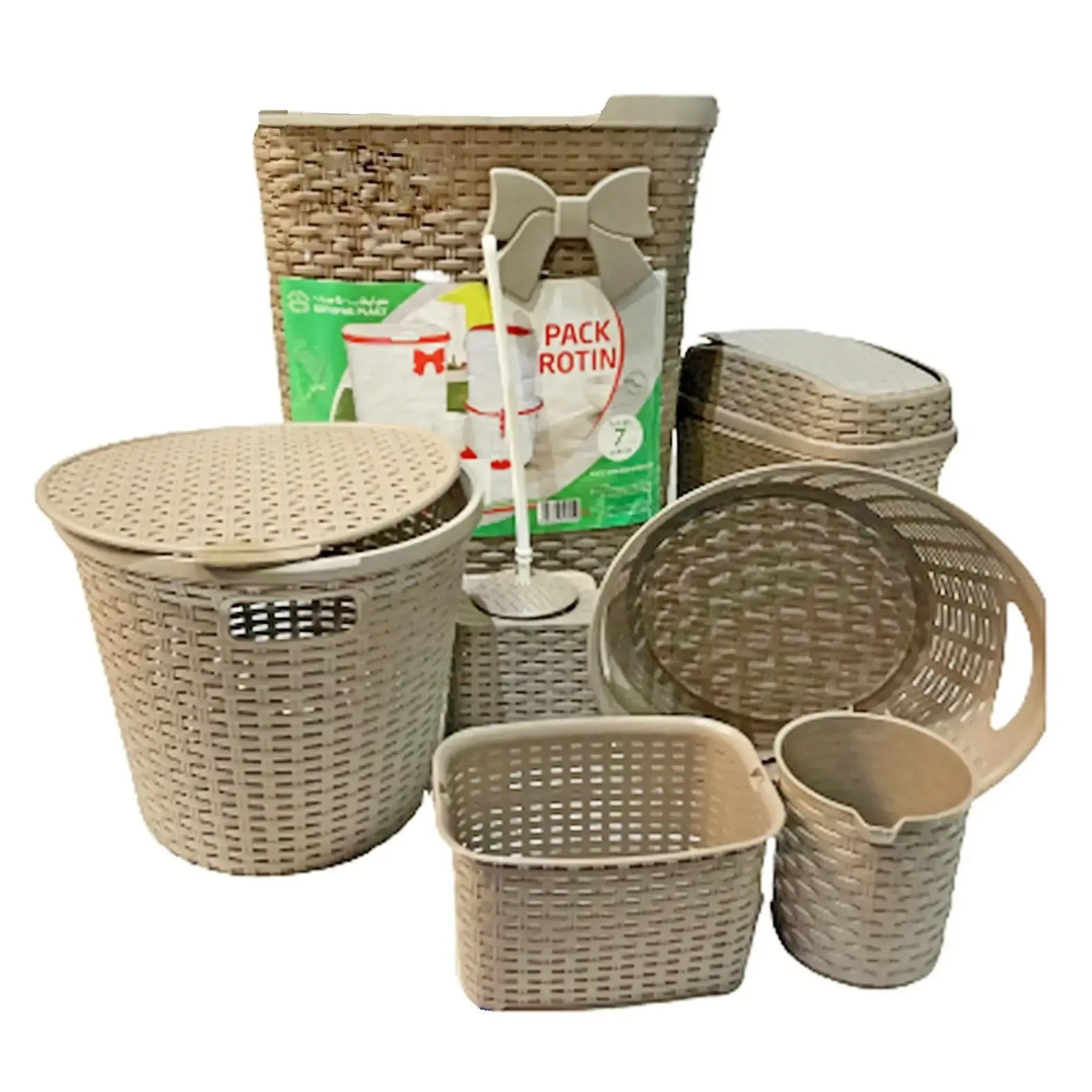 Kit de rangement en rotin