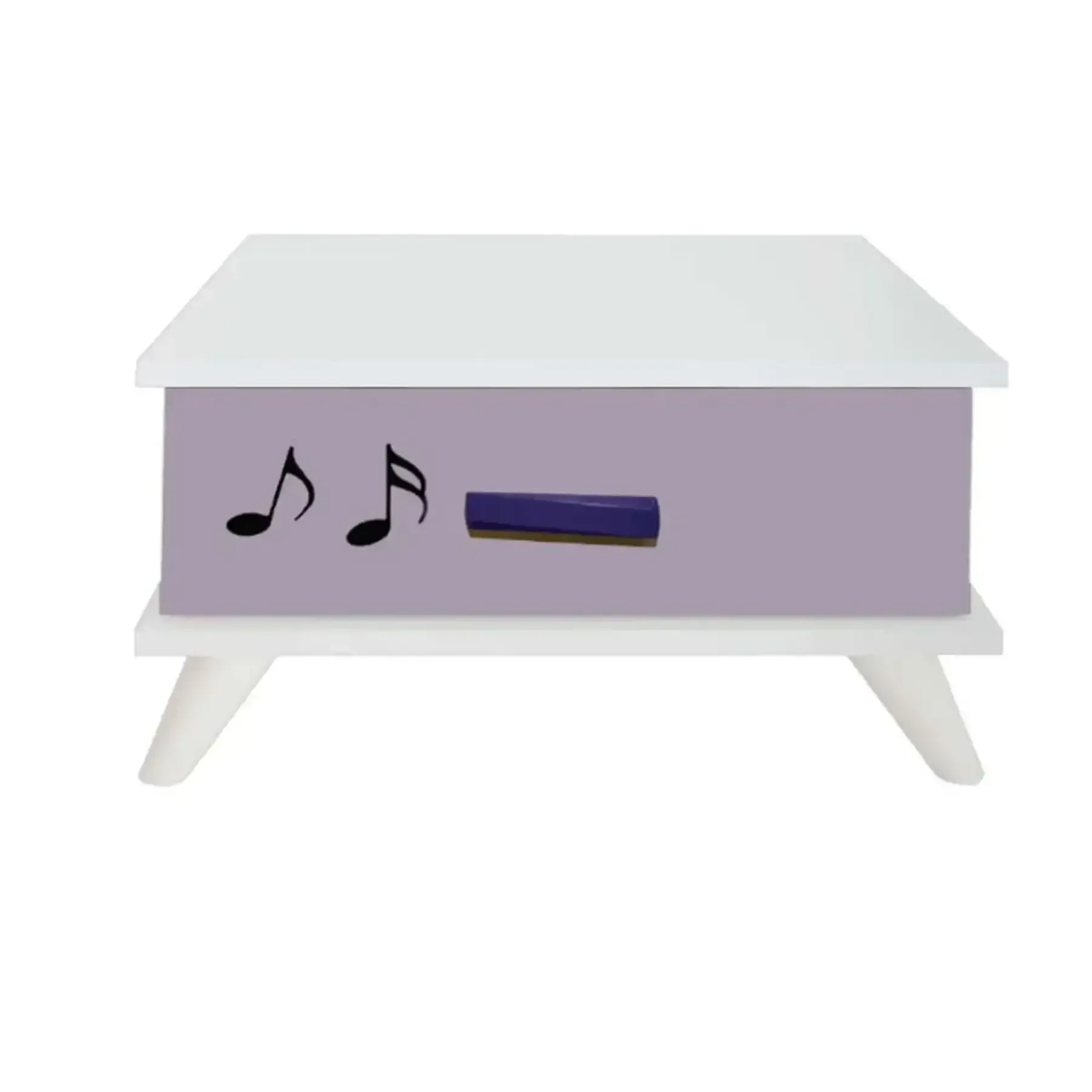 Table de nuit - Violet et Blanc