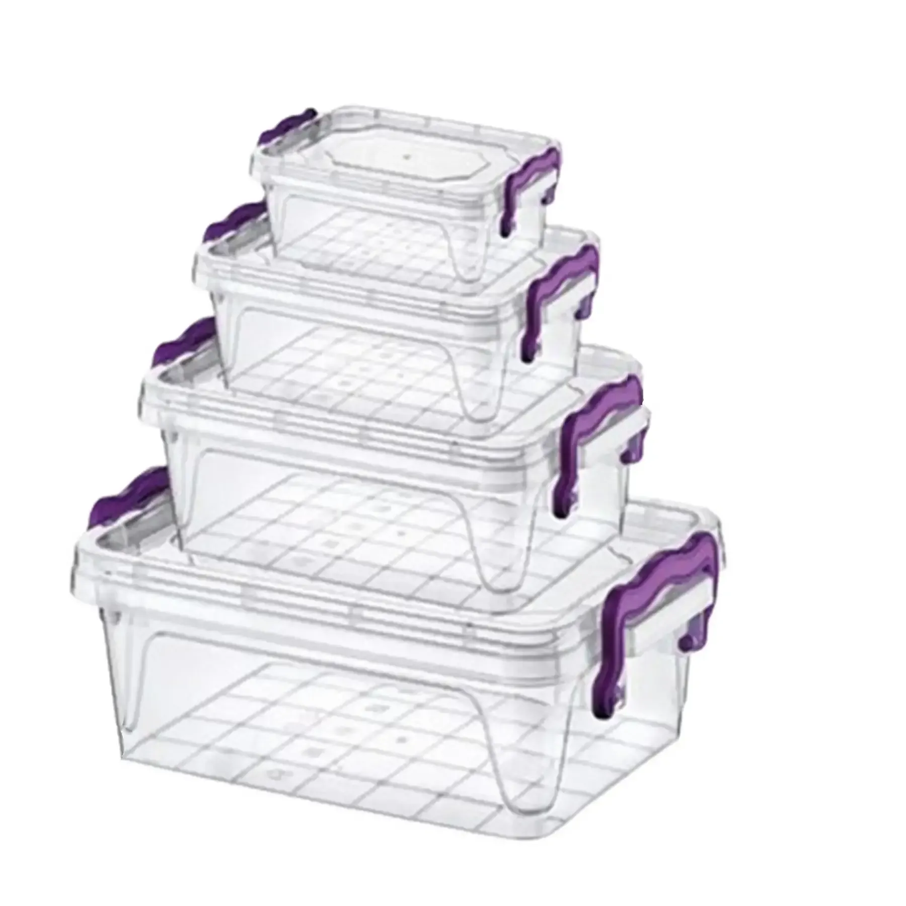 Lot de 4 boites de conservation rectangulaires frigo box