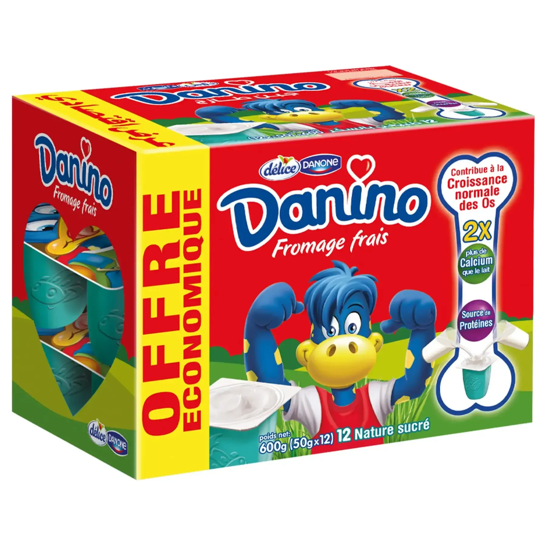 Pack de fromages blancs frais Danino nature sucré 