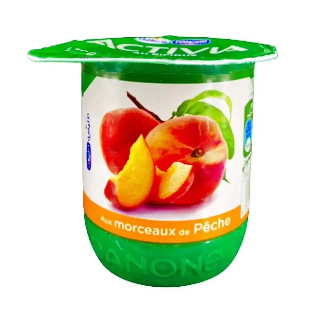 Yaourt aromatisé Activia aux morceaux de pêche 