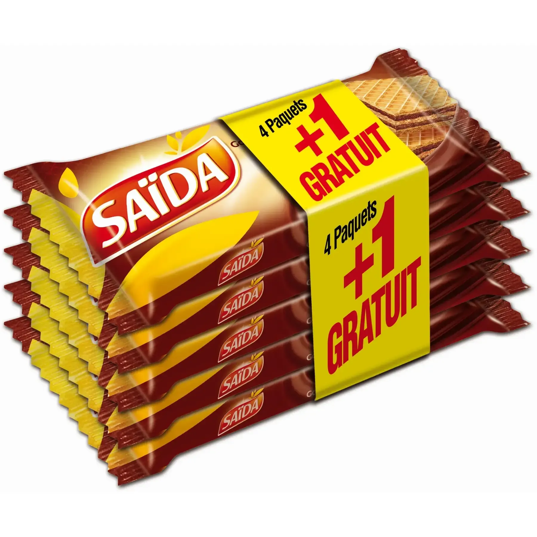 Le lot de 4 gaufrettes+ 1 Gratuit