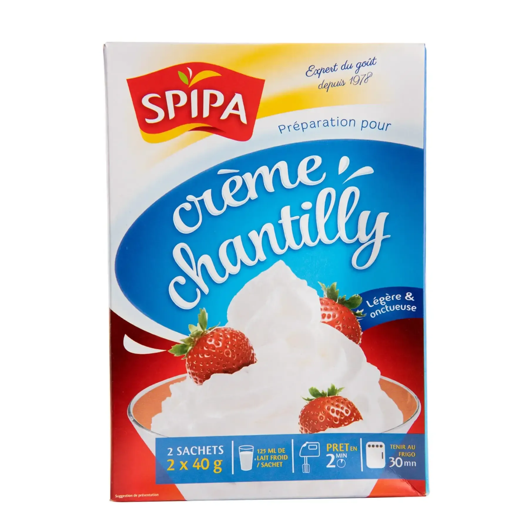 Préparation de crème chantilly poudre