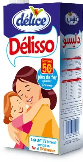Lait  Délisso demi-écrémé U.H.T