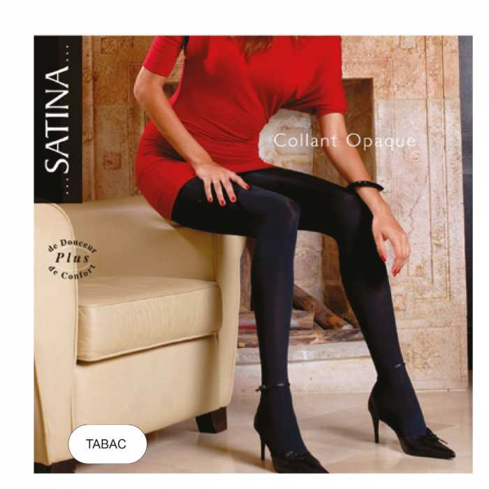 Collants lycra opaque tabac T3