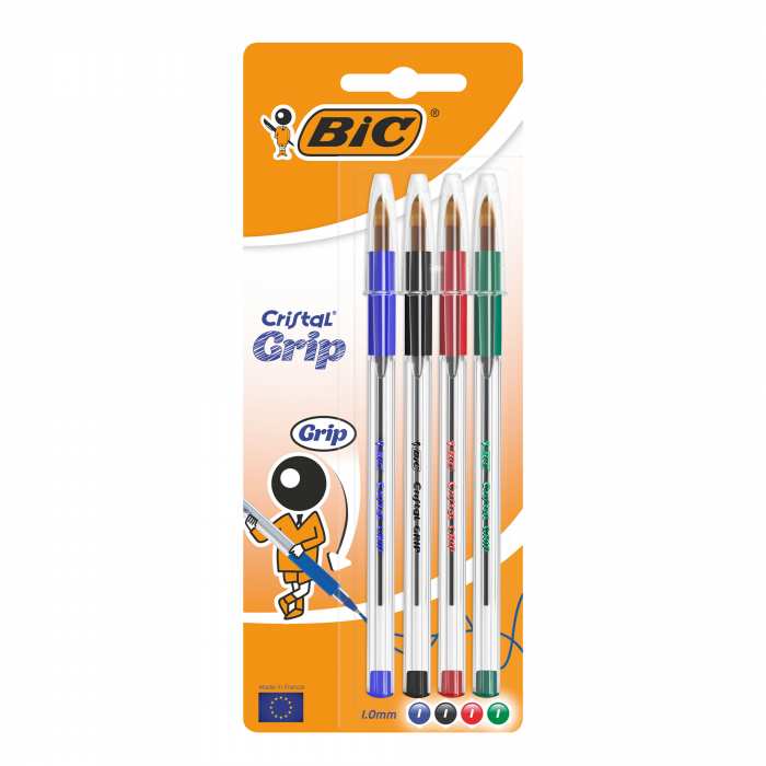Blister de 4 stylos Cristal Grip