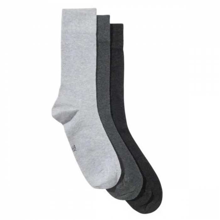 Lot de 3 paires chaussettes homme grises chinées en Lycra