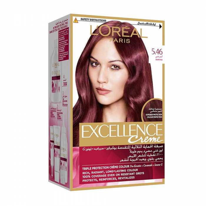 Coloration cheveux 5.46 rouge raisin