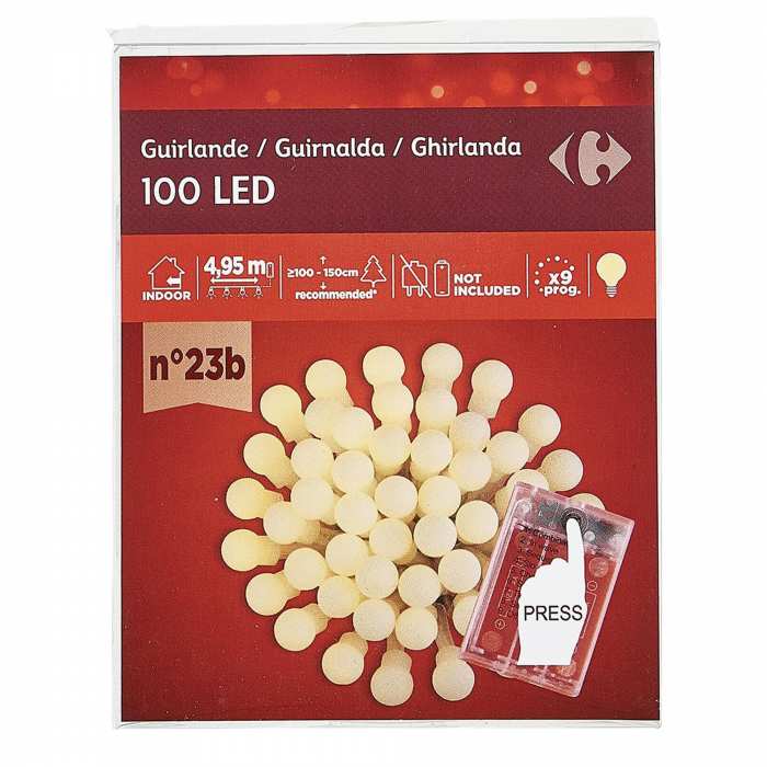 Guirlande 100 boules LED Blanc Chaud