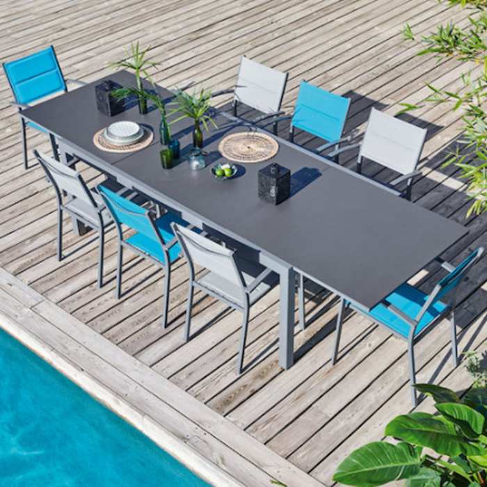 Table canberra extensible gris