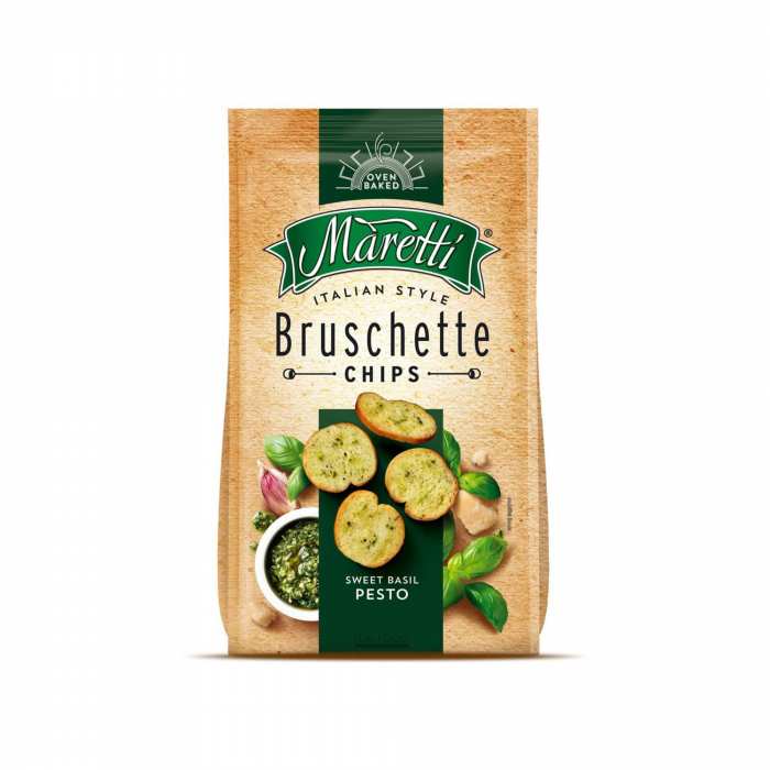 Bruschette chips pesto basilic