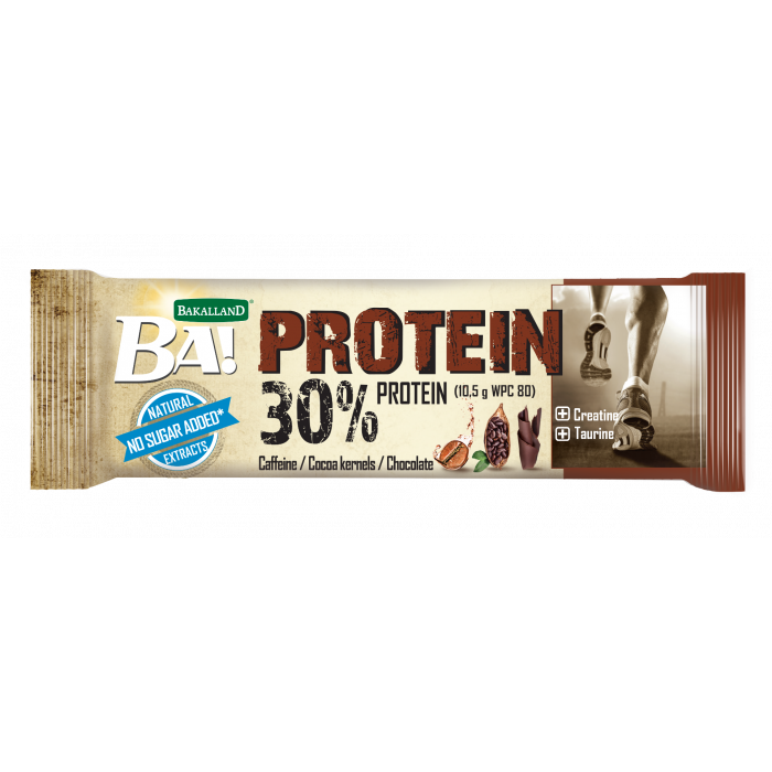 Barre de céréales 30% protéine cacao et chocolat