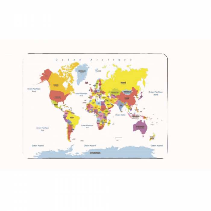 Sous mains écolier carte du monde
