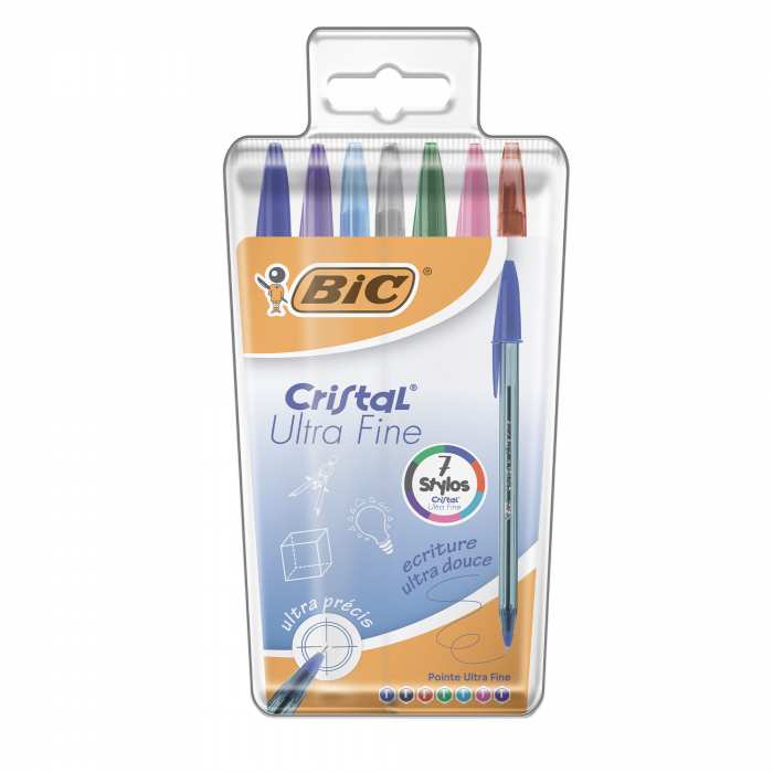 Lot de 7 stylos Cristal Ultra Fine