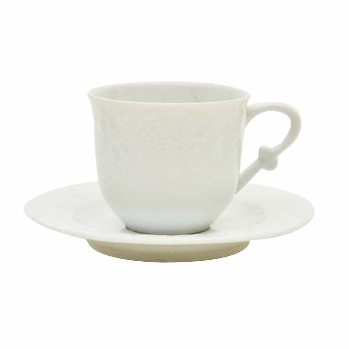 Tasse et sous tasse à café vendange blanc