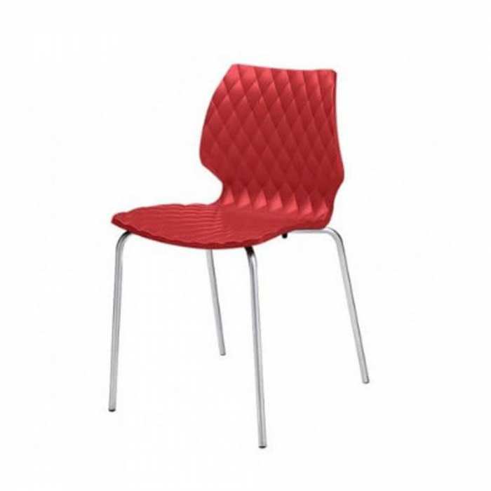 Chaise chromée rouge Prince SOTUFAB