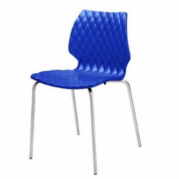 Chaise chromée bleue foncée Prince SOTUFAB