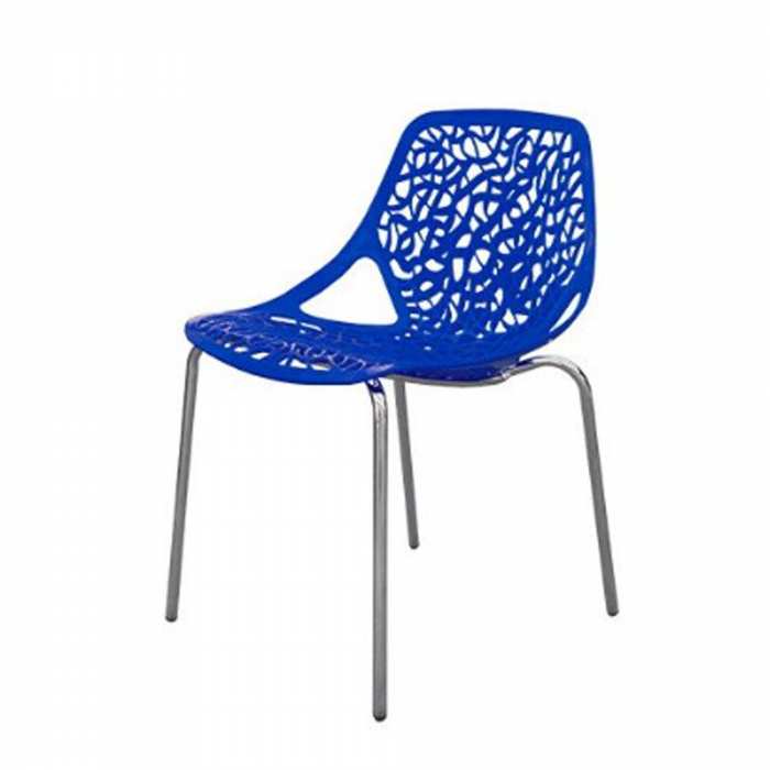 Chaise chromée confort bleue SOTUFAB