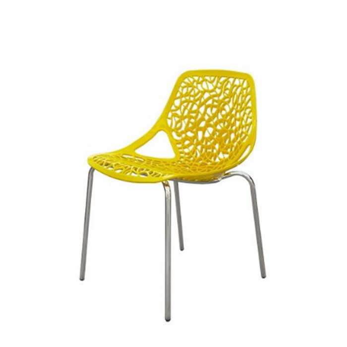 Chaise chromée confort jaune SOTUFAB