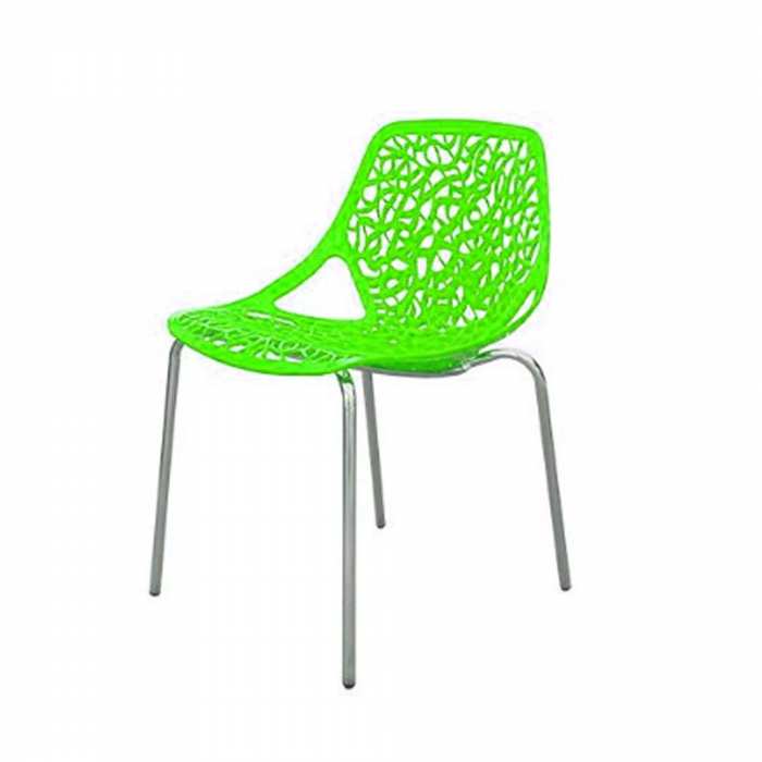 Chaise chromée confort verte fluo SOTUFAB