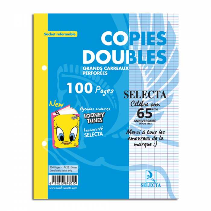 Double feuille 100 pages