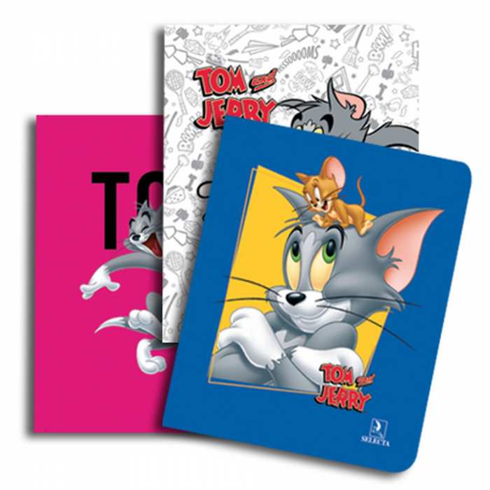 Cahier brochure couverture polypropylène grands carreaux 17x22cm 90g Tom and Jerry