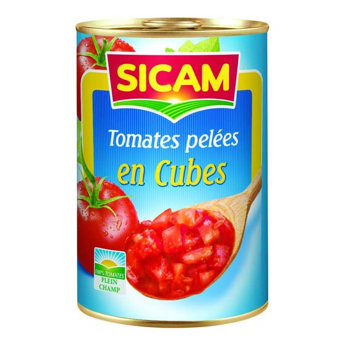 Tomates pelées concassées en cube
