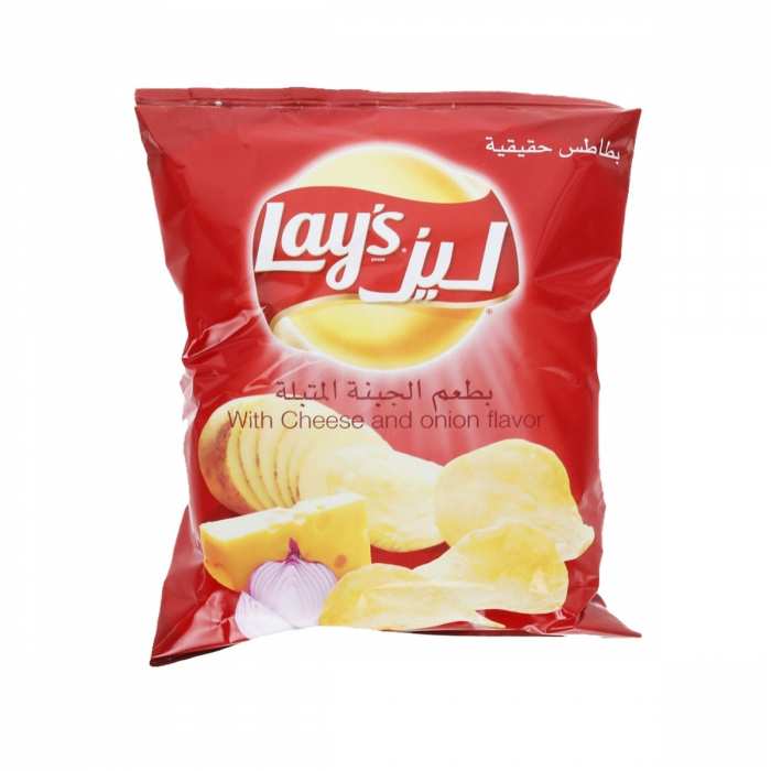 Pommes chips fromage et oignons