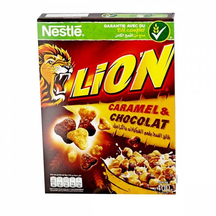 Céréales de blé complet caramel chocolat Lion