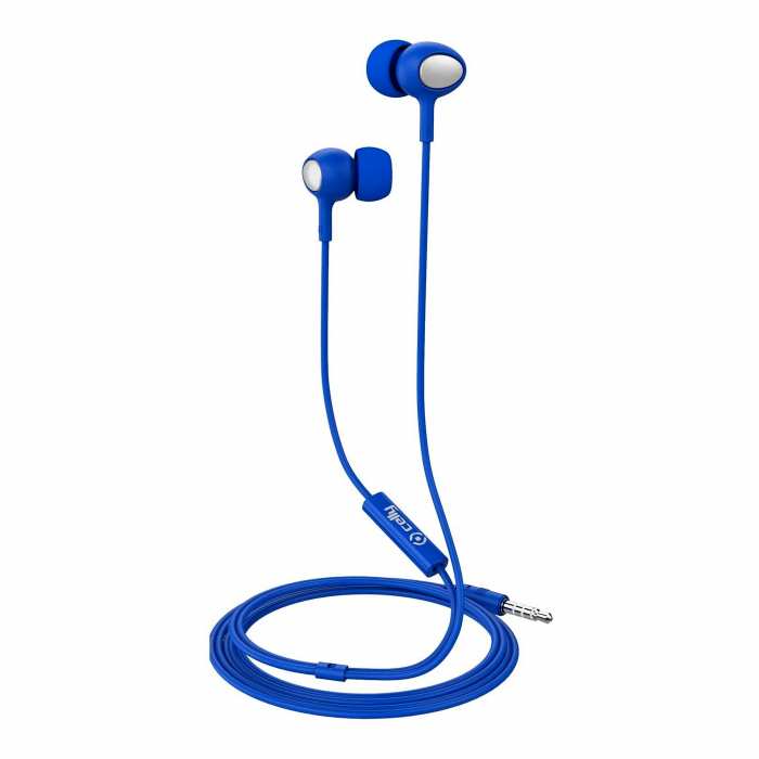 Écouteurs filaires bleu