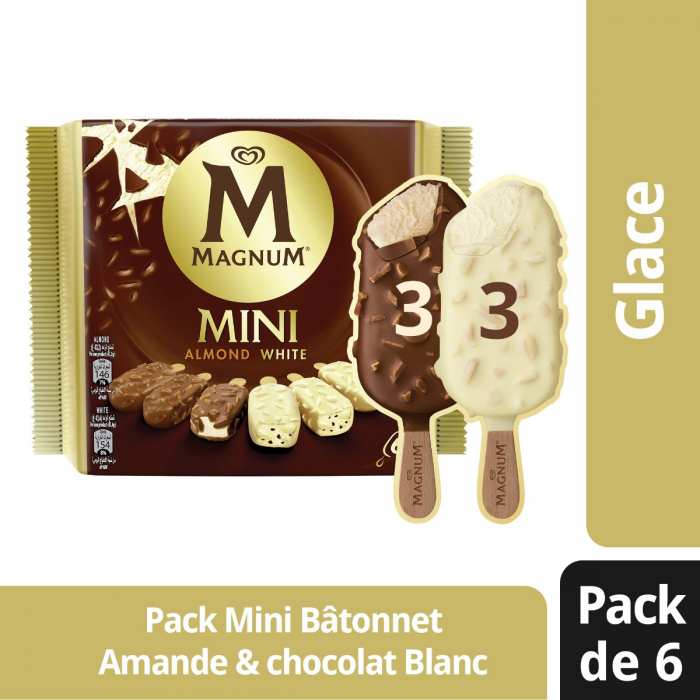 Multipack Mini glace aux amandes et blanc