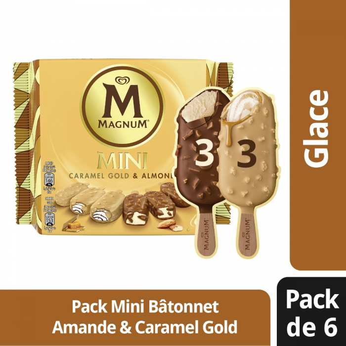 Multipack Mini glace aux amandes et caramel gold