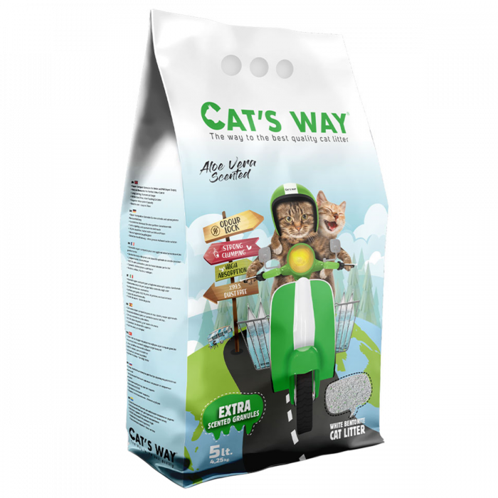 Paquet de 5 litres de litière pour chat à l’aloe vera Cat’s Way