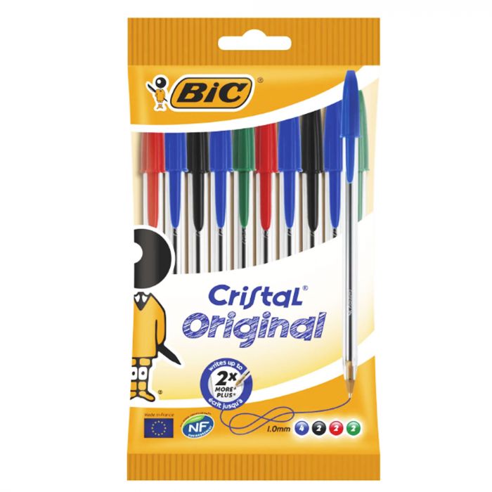 Lot de 10 stylos à billes Crystal Original pointe moyenne