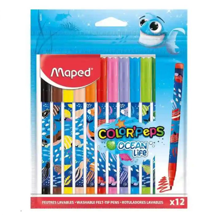 Pochettes de 12 stylos feutres Color'Peps