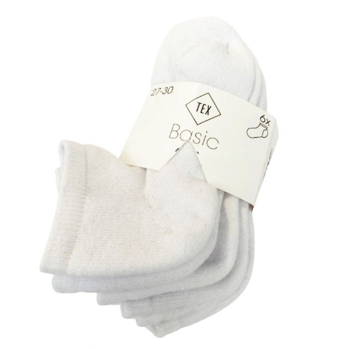 Lot de 6 chaussettes blanches