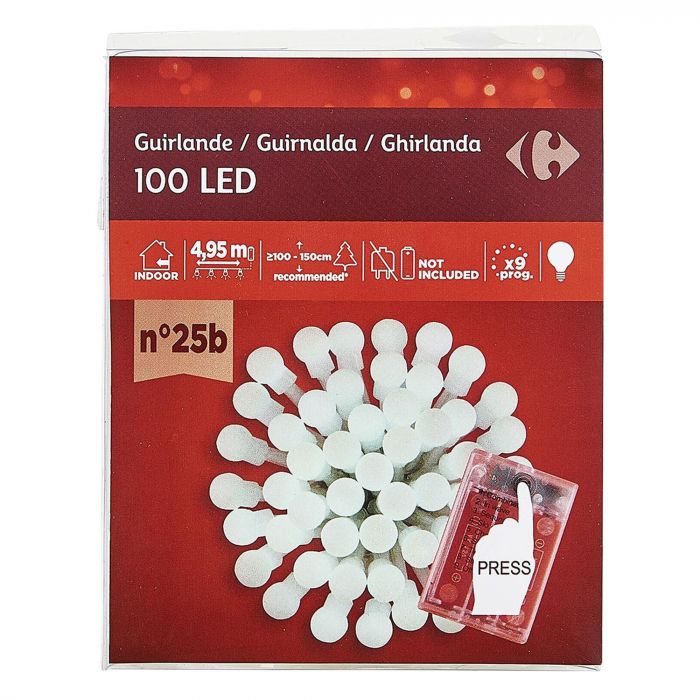 Guirlande 100 Boules LED blanches
