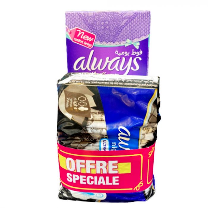 Lot de protège slip + serviettes maxi noirs