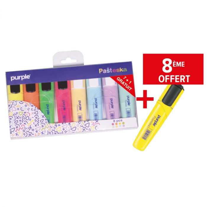 Etui de 7 surligneurs + 1 gratuit